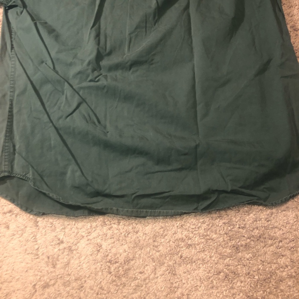 Tommy Hilfiger Button Down Up Mens Size Large Green Dress Work Shirt Logo Shirt - Picture 12 of 12